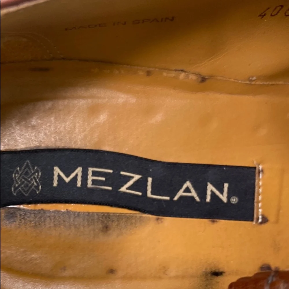 Mezlan Turbo Oxford Dress Shoe Brown Leather‎ Decorative Center Stitch 12US M
